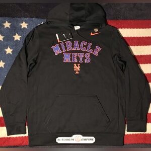 Vintage NIKE AIR THERMA-FIT MIRACLE METS Baseball Hoodie L NY Mlb Citi Field Sb